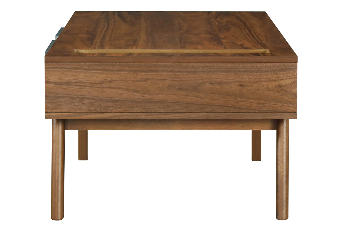Mesa de centro gris antracita y nogal NEELA