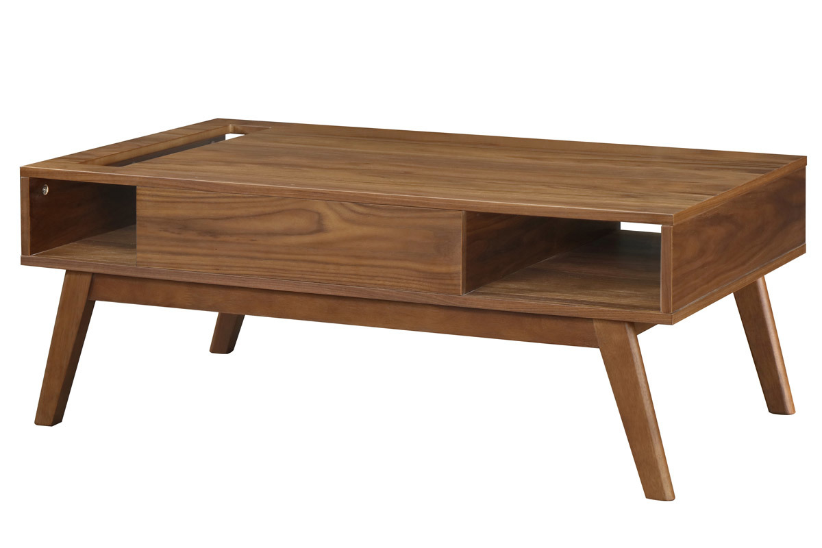 Mesa de centro gris antracita y nogal NEELA