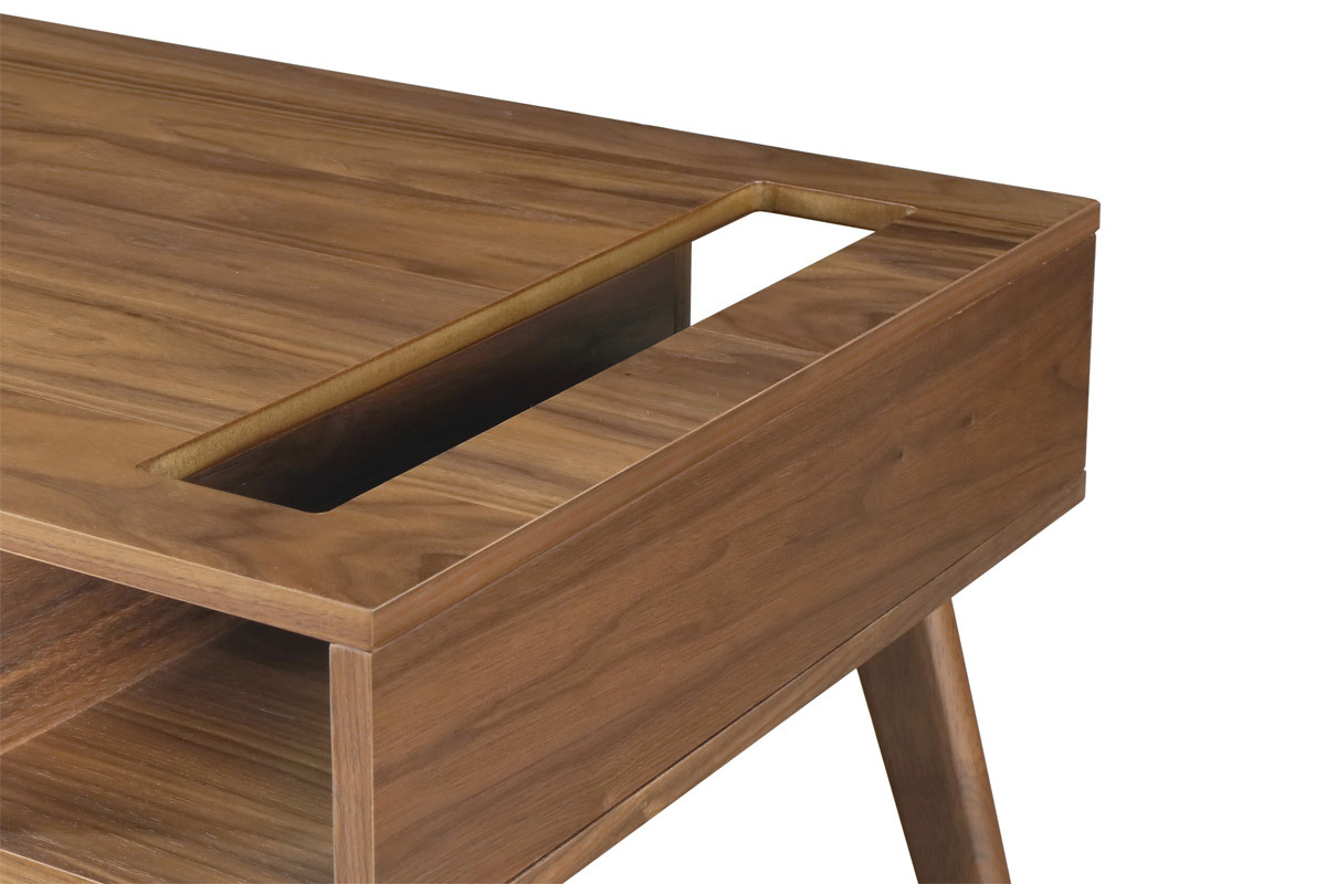 Mesa de centro gris antracita y nogal NEELA