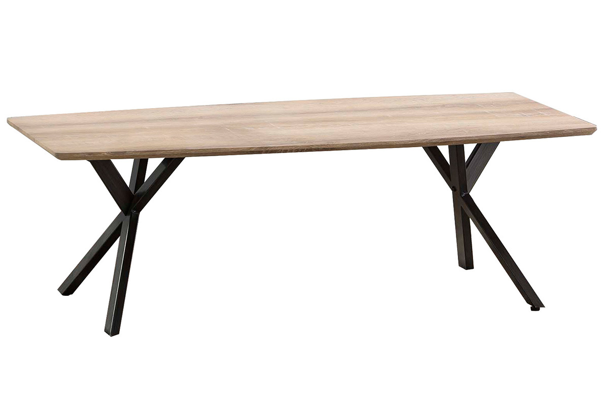Mesa de centro industrial efecto roble y metal L120 cm HYGGE