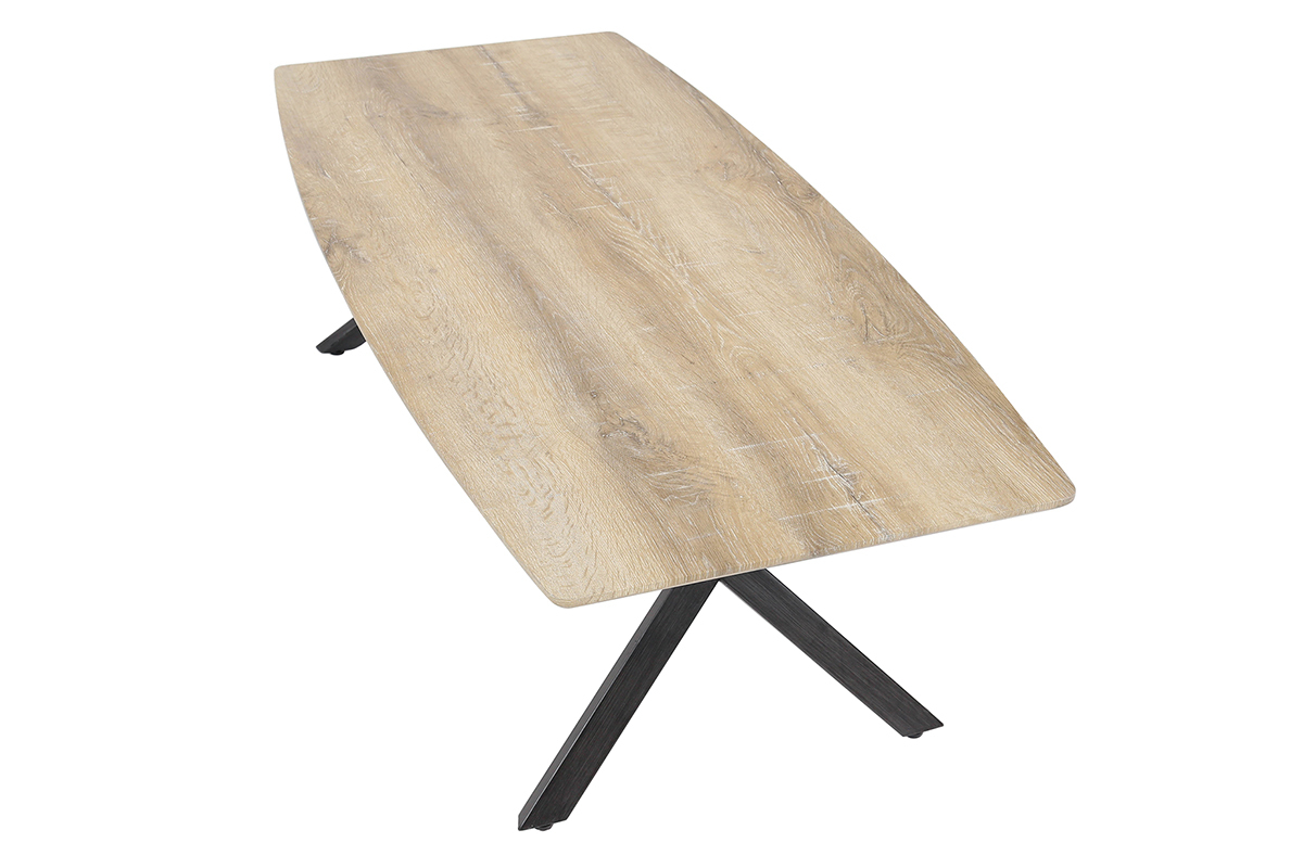 Mesa de centro industrial efecto roble y metal L120 cm HYGGE
