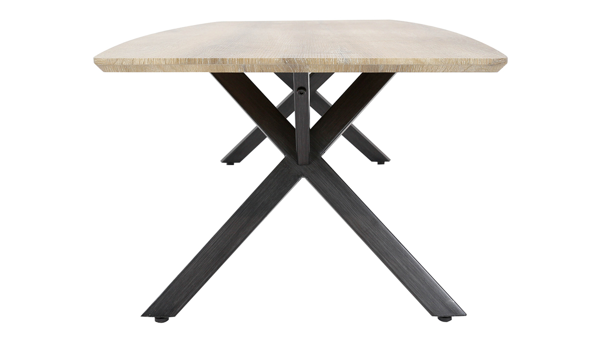 Mesa de centro industrial efecto roble y metal L120 cm HYGGE