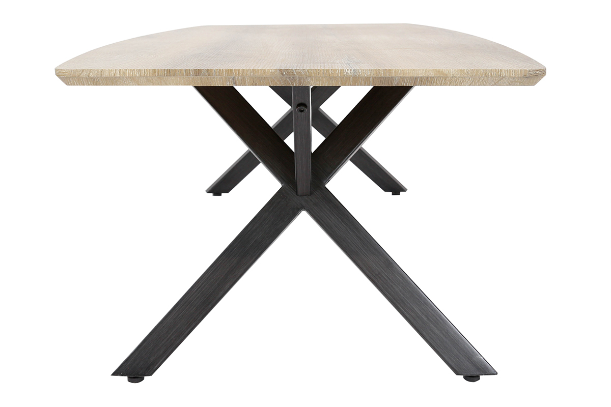Mesa de centro industrial efecto roble y metal L120 cm HYGGE