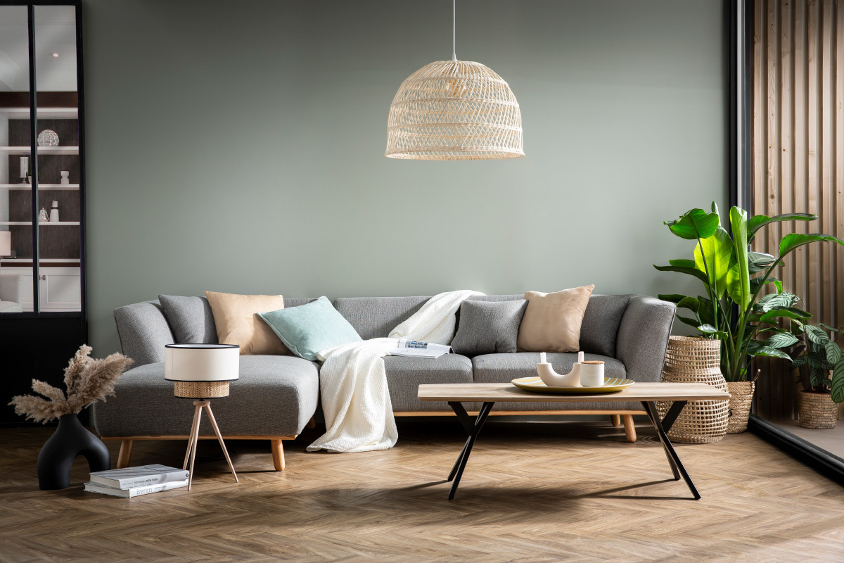 Mesa de centro industrial efecto roble y metal L120 cm HYGGE