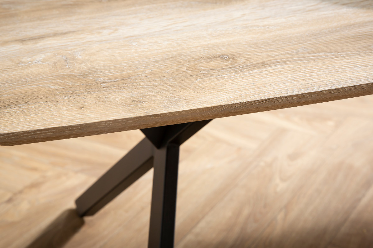 Mesa de centro industrial efecto roble y metal L120 cm HYGGE