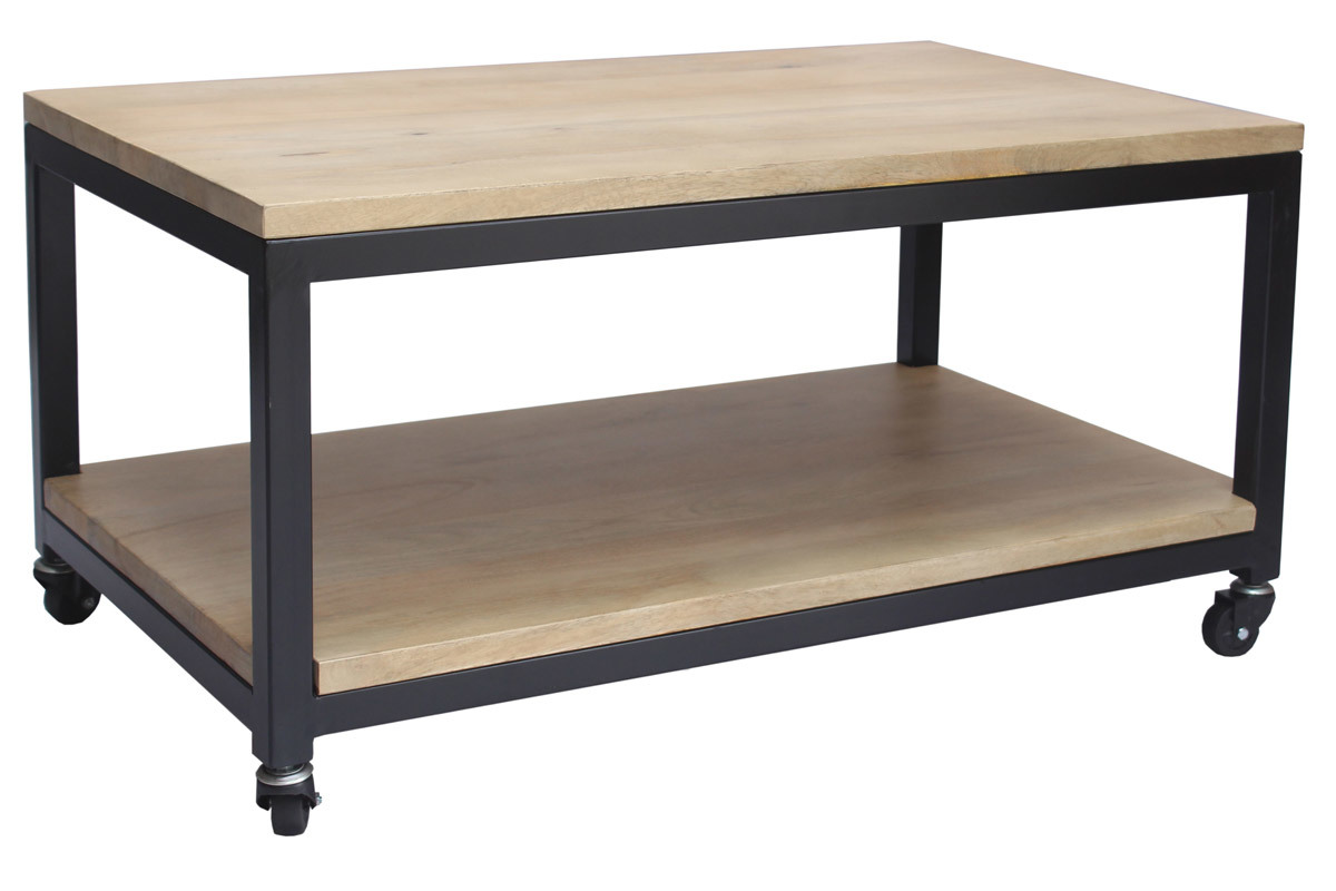 Mesa de centro industrial madera y metal FACTORY