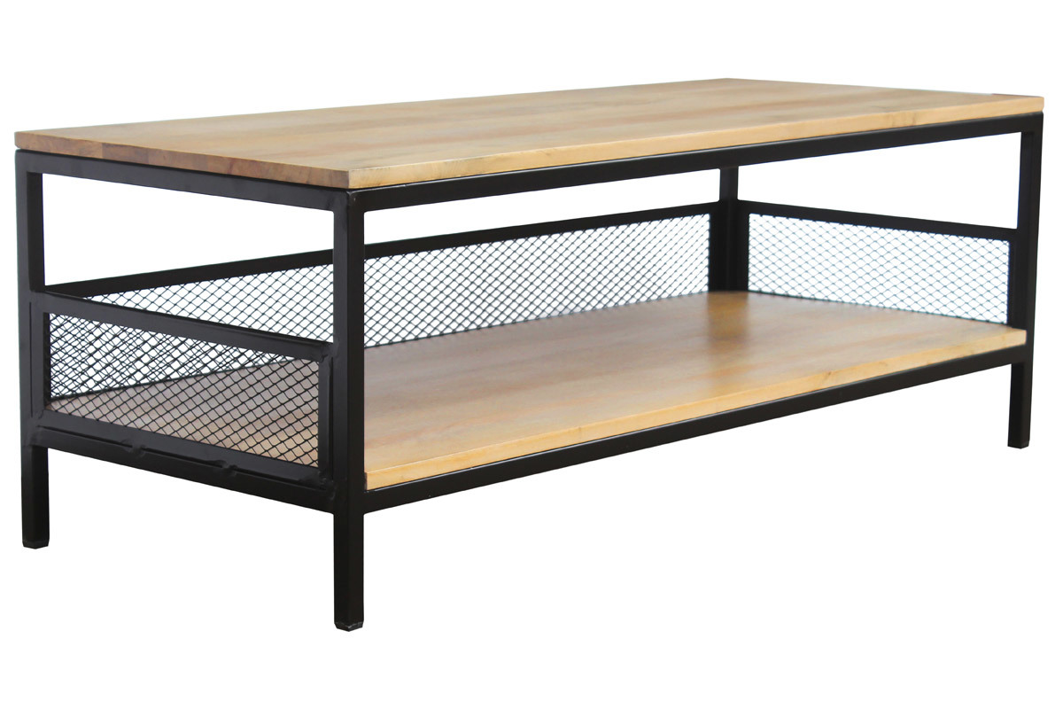 Mesa de centro industrial mango y metal RACK
