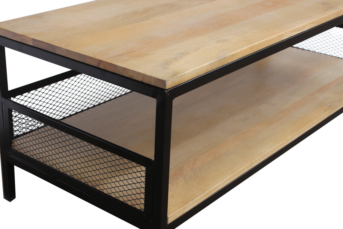 Mesa de centro industrial mango y metal RACK