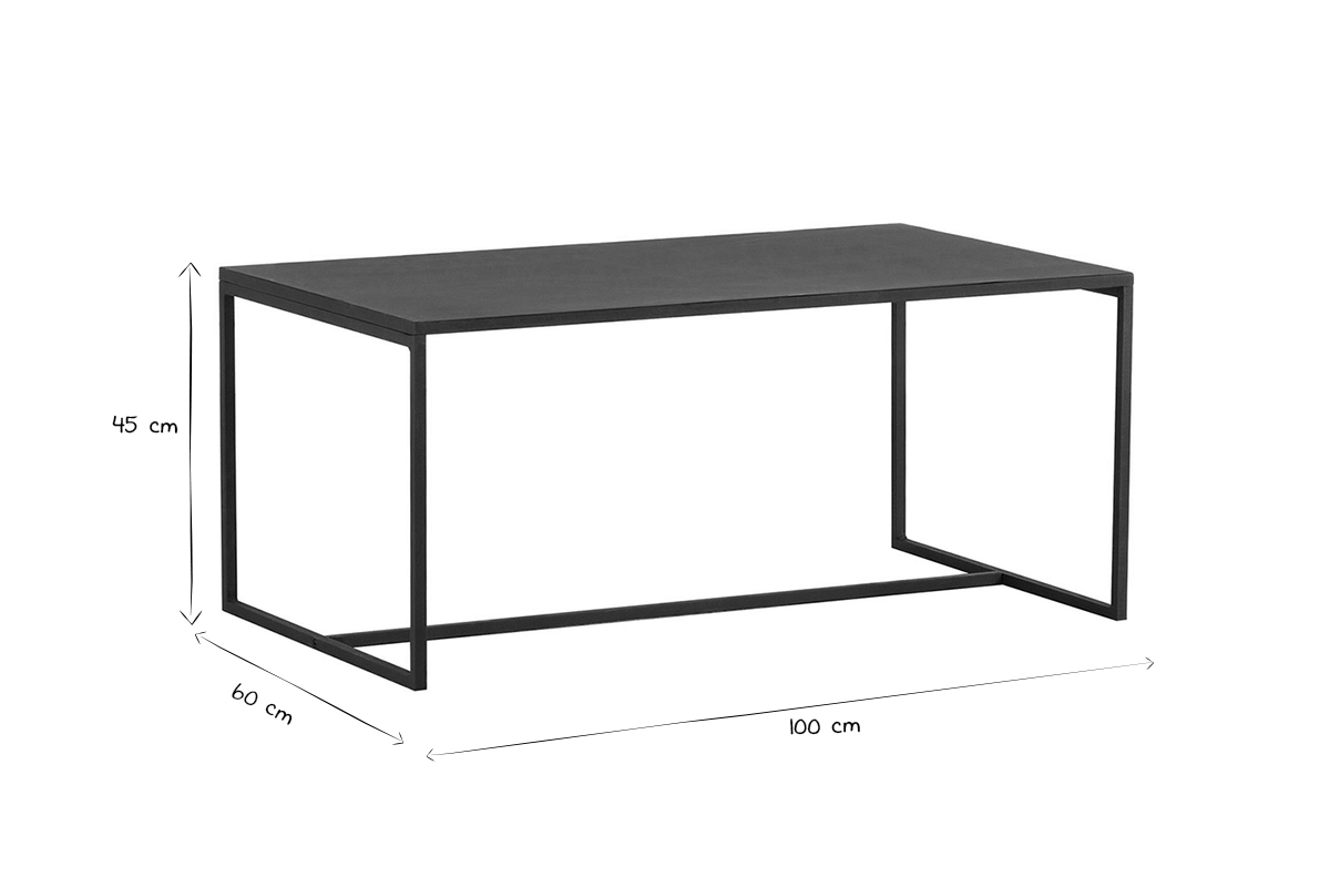 Mesa de centro industrial metal negro KARL