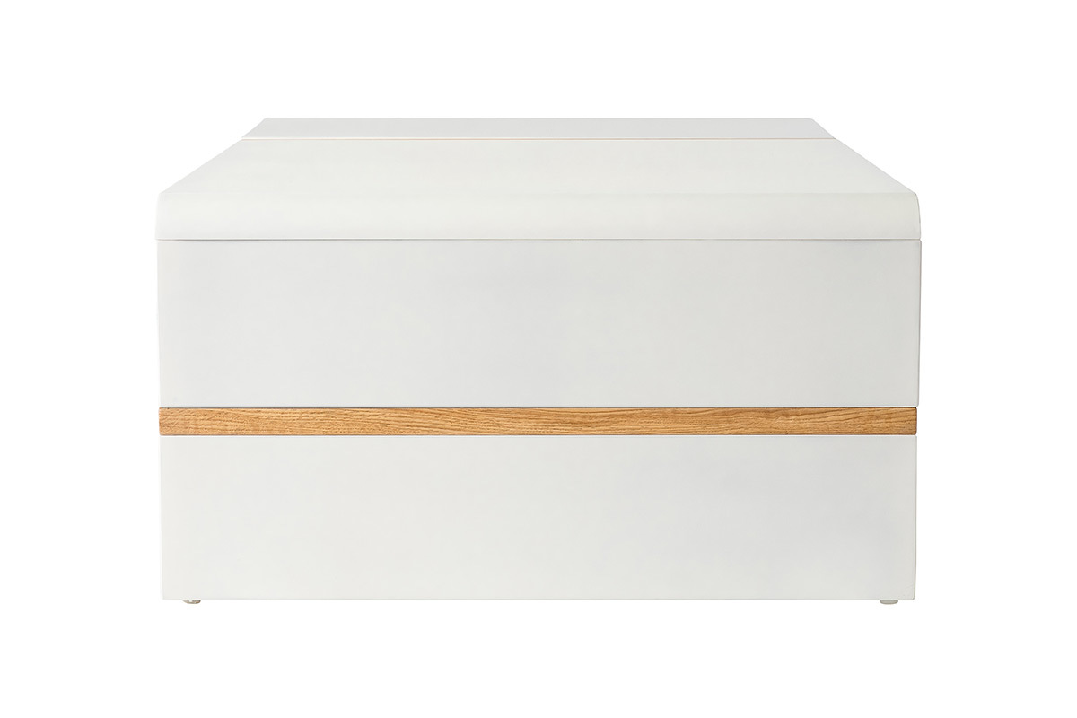Mesa de centro lacada blanca y chapado roble INSERT