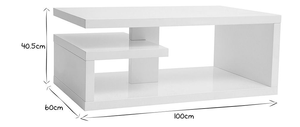 Mesa de centro lacada blanco L100 cm HALTON