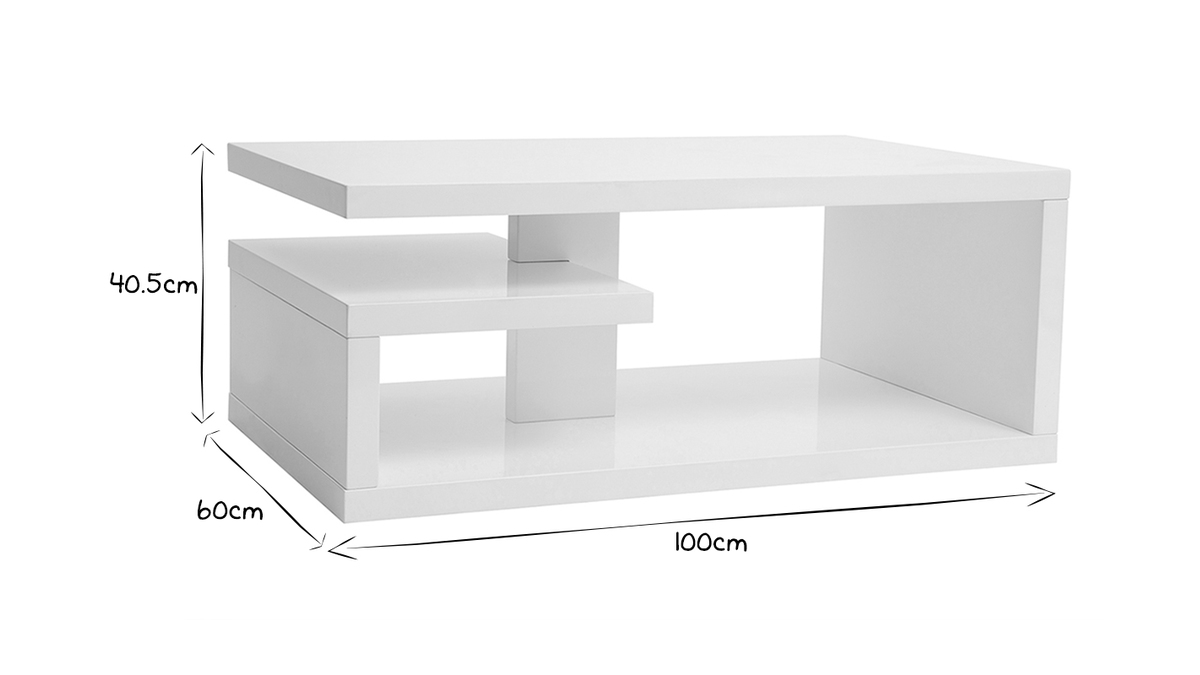 Mesa de centro lacada blanco L100 cm HALTON