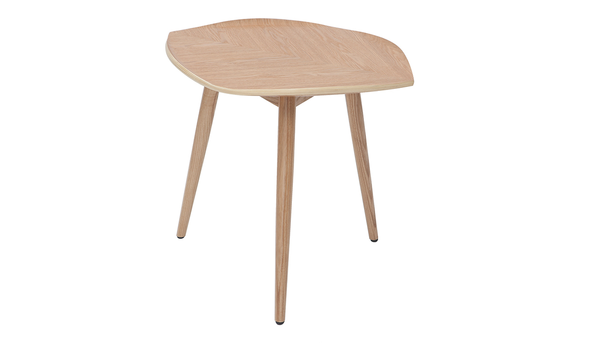 Mesa de centro madera en forma de hoja L60 cm PHYLL