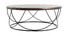 Mesa de centro madera oscura y metal negro redonda 80 cm LACE