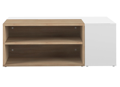 Mesa de centro madera y blanco amovible QUADRA - Mesa de centro madera y blanco amovible QUADRA