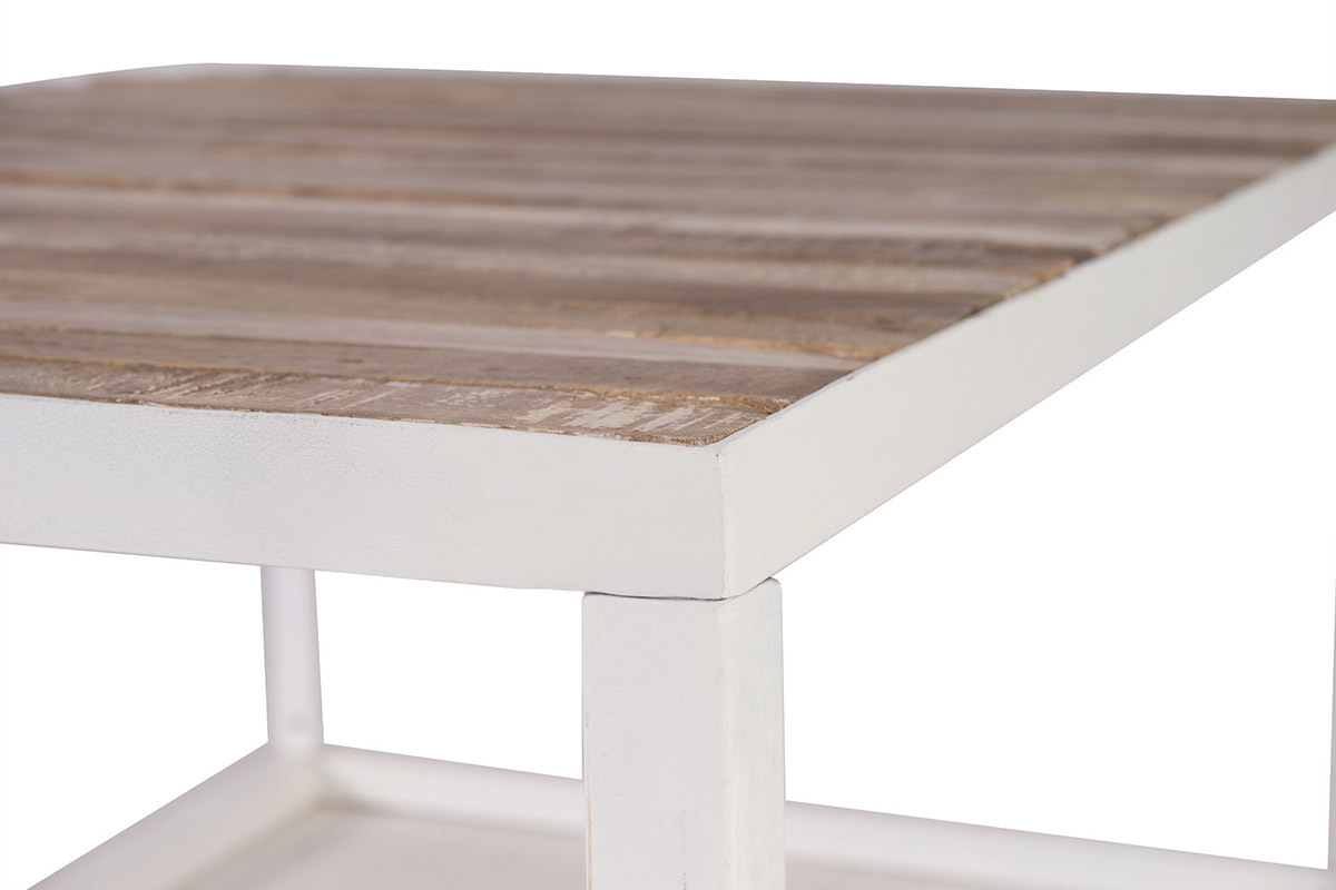 Mesa de centro madera y metal blanco 100 x 60 ROCHELLE