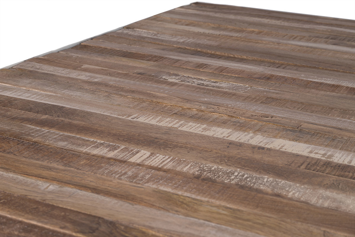 Mesa de centro madera y metal blanco 100 x 60 ROCHELLE