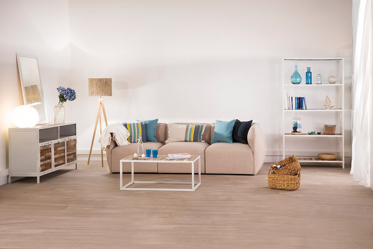 Mesa de centro madera y metal blanco 100 x 60 ROCHELLE