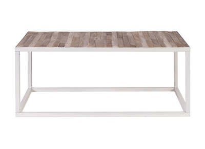 Mesa de centro madera y metal blanco 100 x 60 ROCHELLE