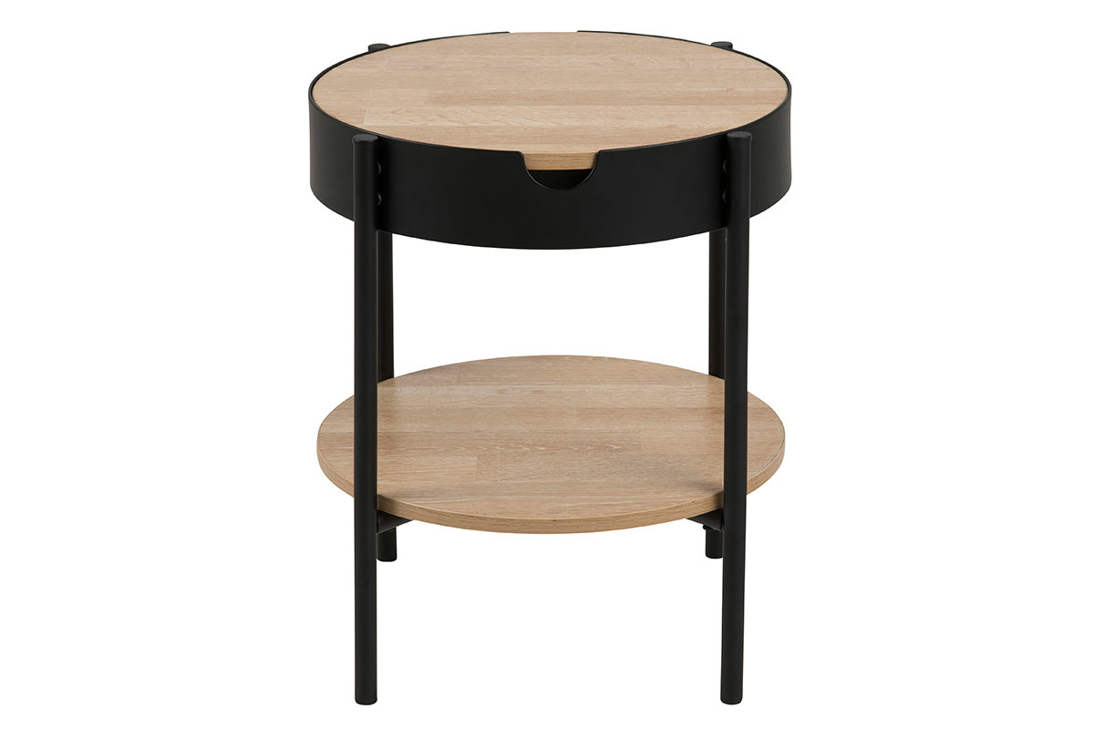 Mesa de centro madera y metal negro 45cm SUZIE