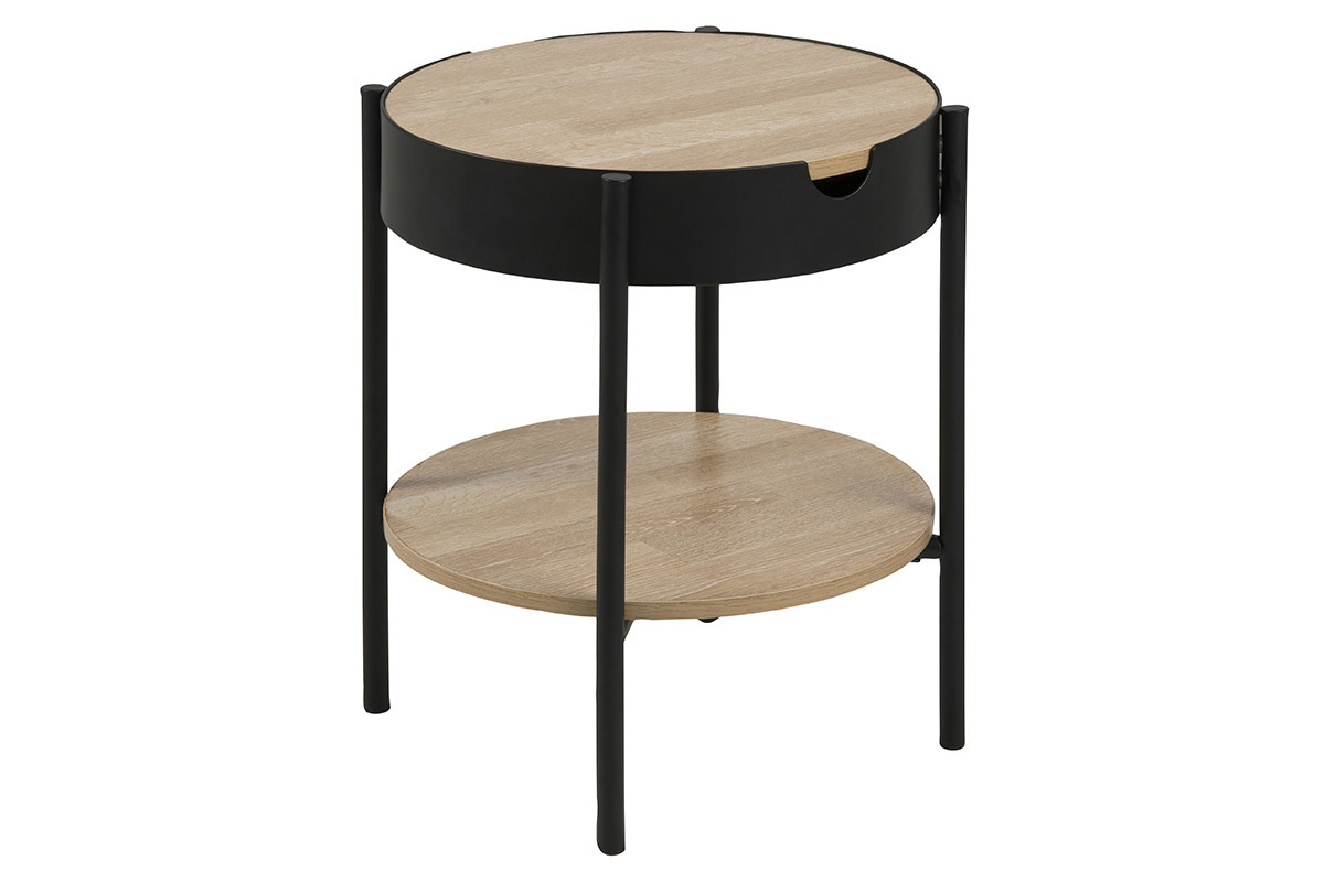 Mesa de centro madera y metal negro 45cm SUZIE