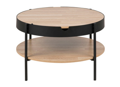 Mesa de centro madera y metal negro 75cm SUZIE