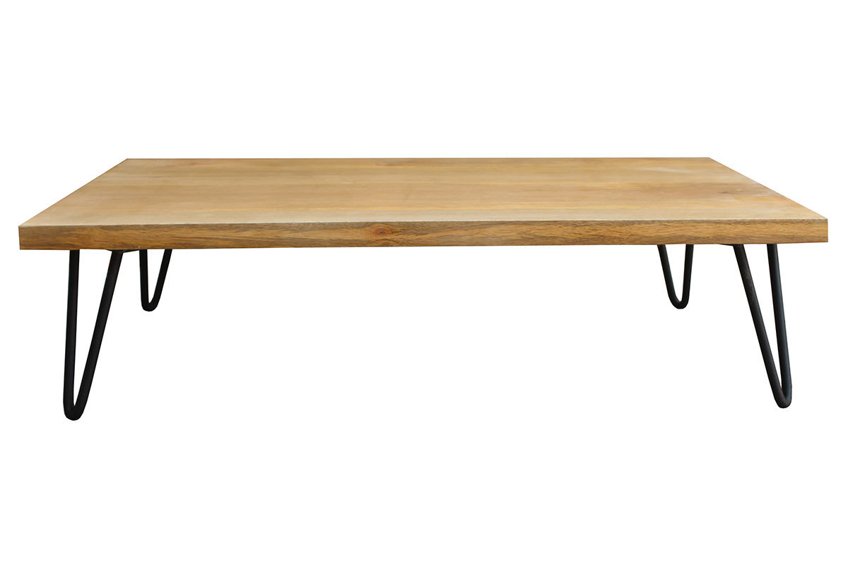 Mesa de centro mango patas horquilla metal VIBES