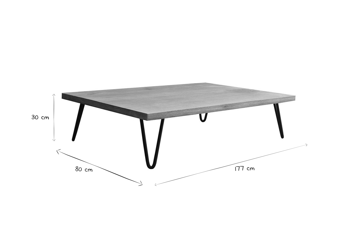 Mesa de centro mango patas horquilla metal VIBES