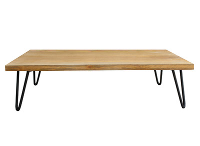 Mesa de centro mango patas horquilla metal VIBES - Mesa de centro mango patas horquilla metal VIBES
