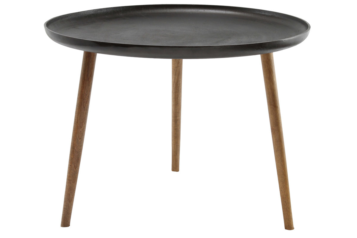Mesa de centro metal y patas madera LUMI