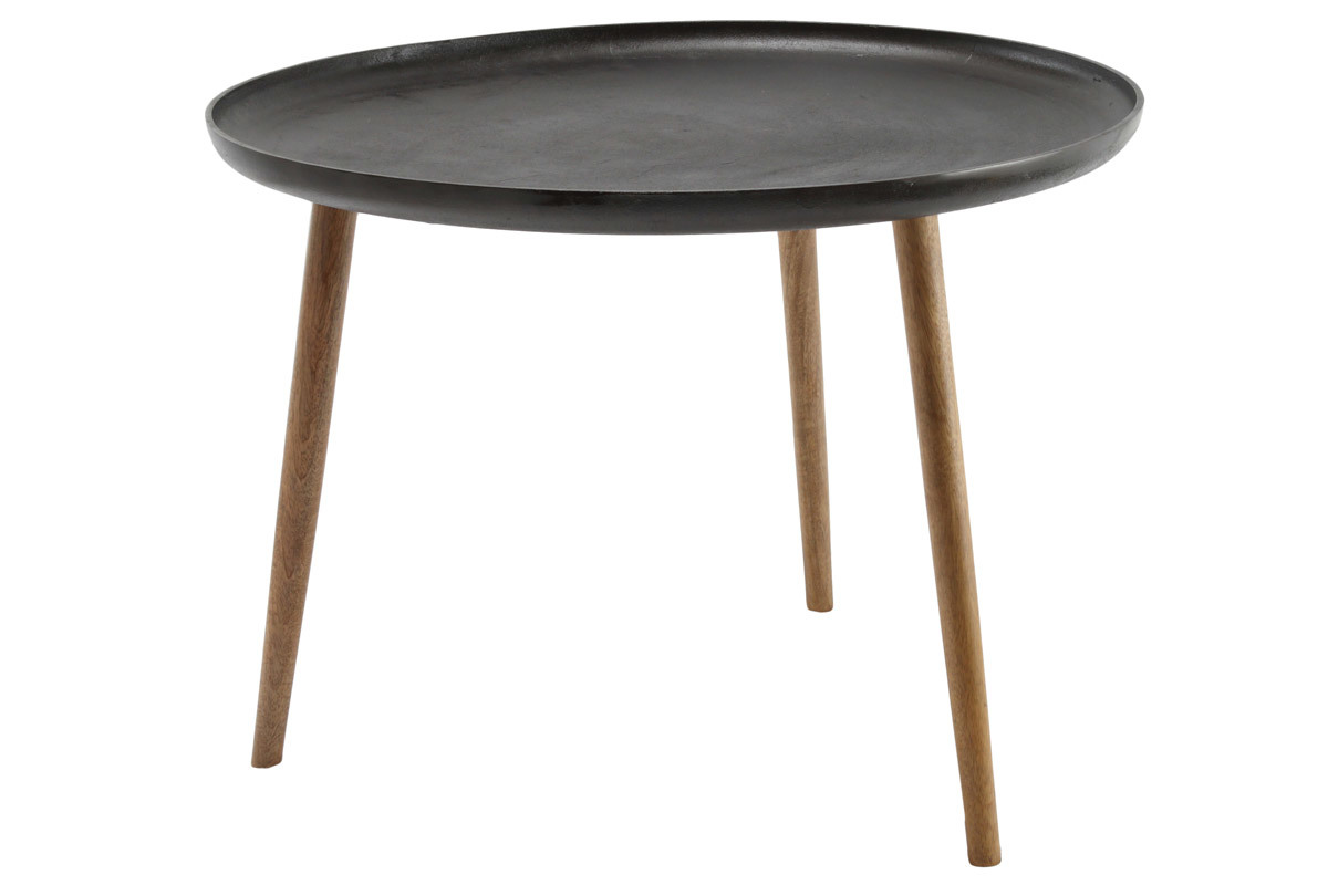 Mesa de centro metal y patas madera LUMI