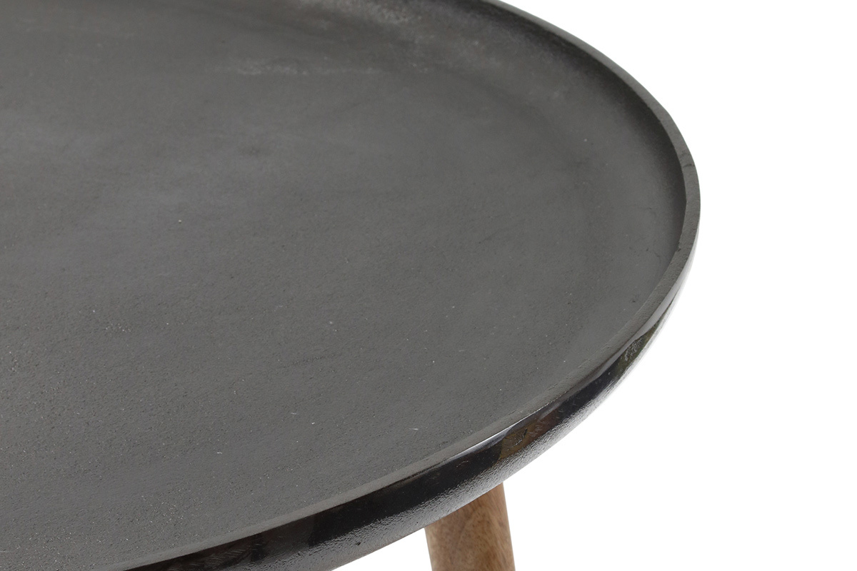 Mesa de centro metal y patas madera LUMI