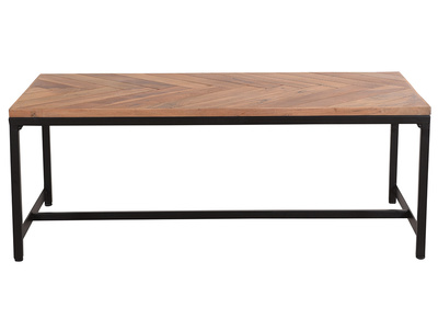 Mesa de centro moderna en acacia y metal negro STICK