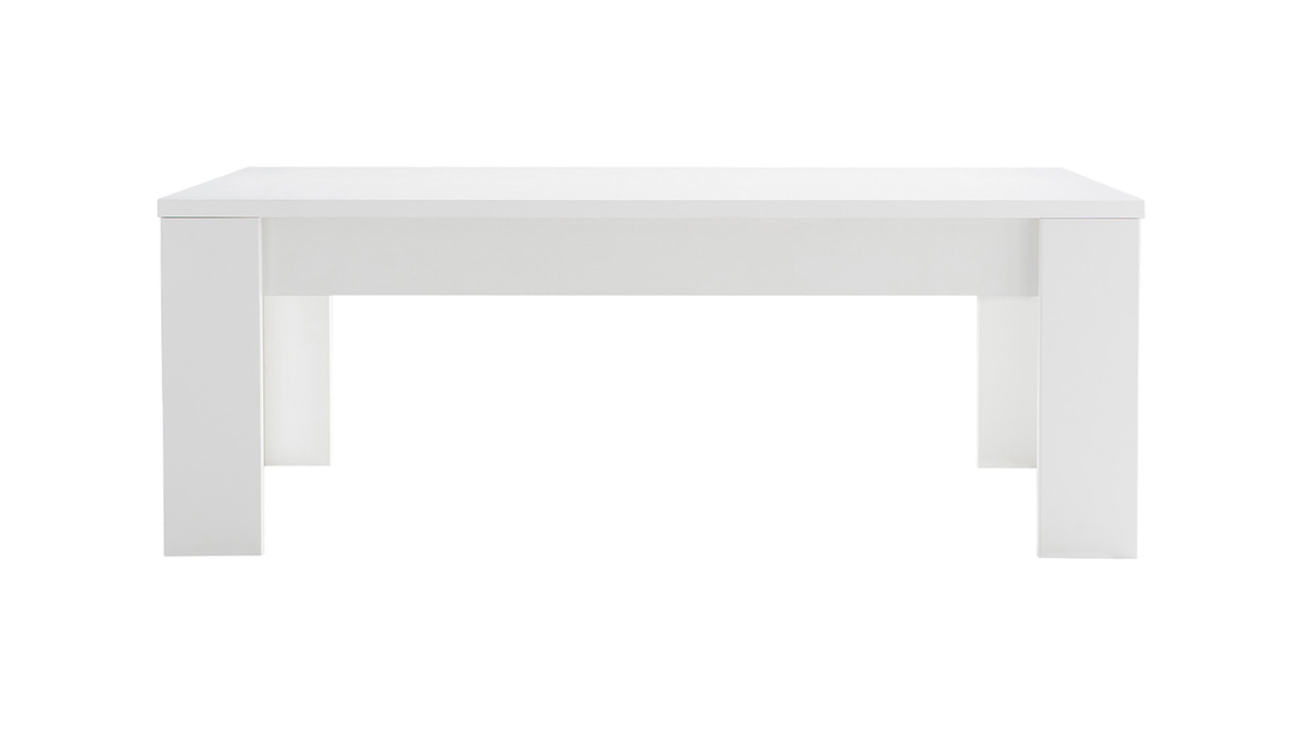 Mesa de centro moderna en madera blanca L122 cm LAND