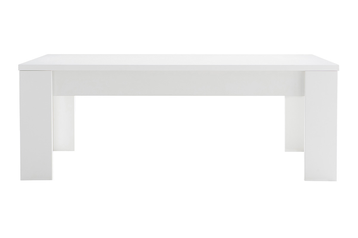 Mesa de centro moderna en madera blanca L122 cm LAND