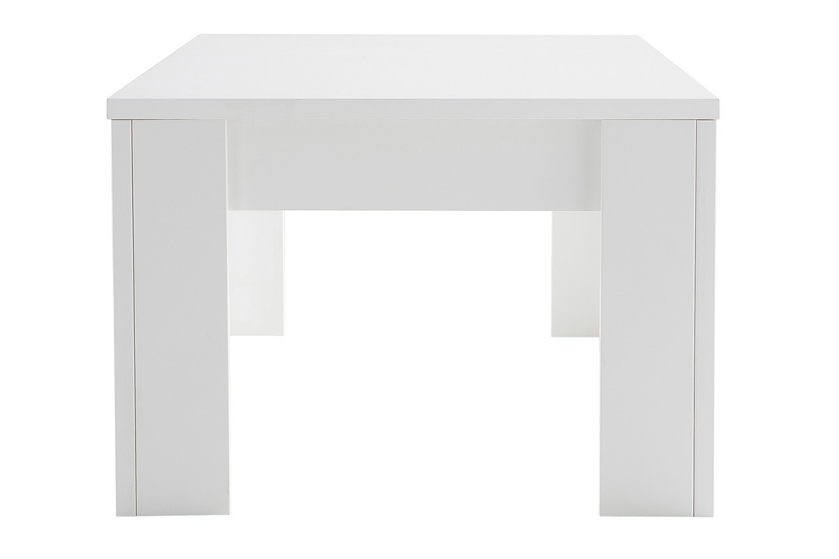 Mesa de centro moderna en madera blanca L122 cm LAND