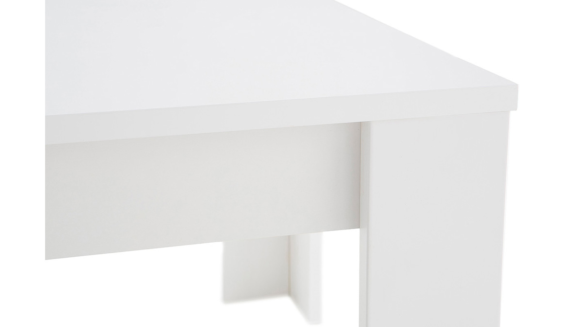 Mesa de centro moderna en madera blanca L122 cm LAND
