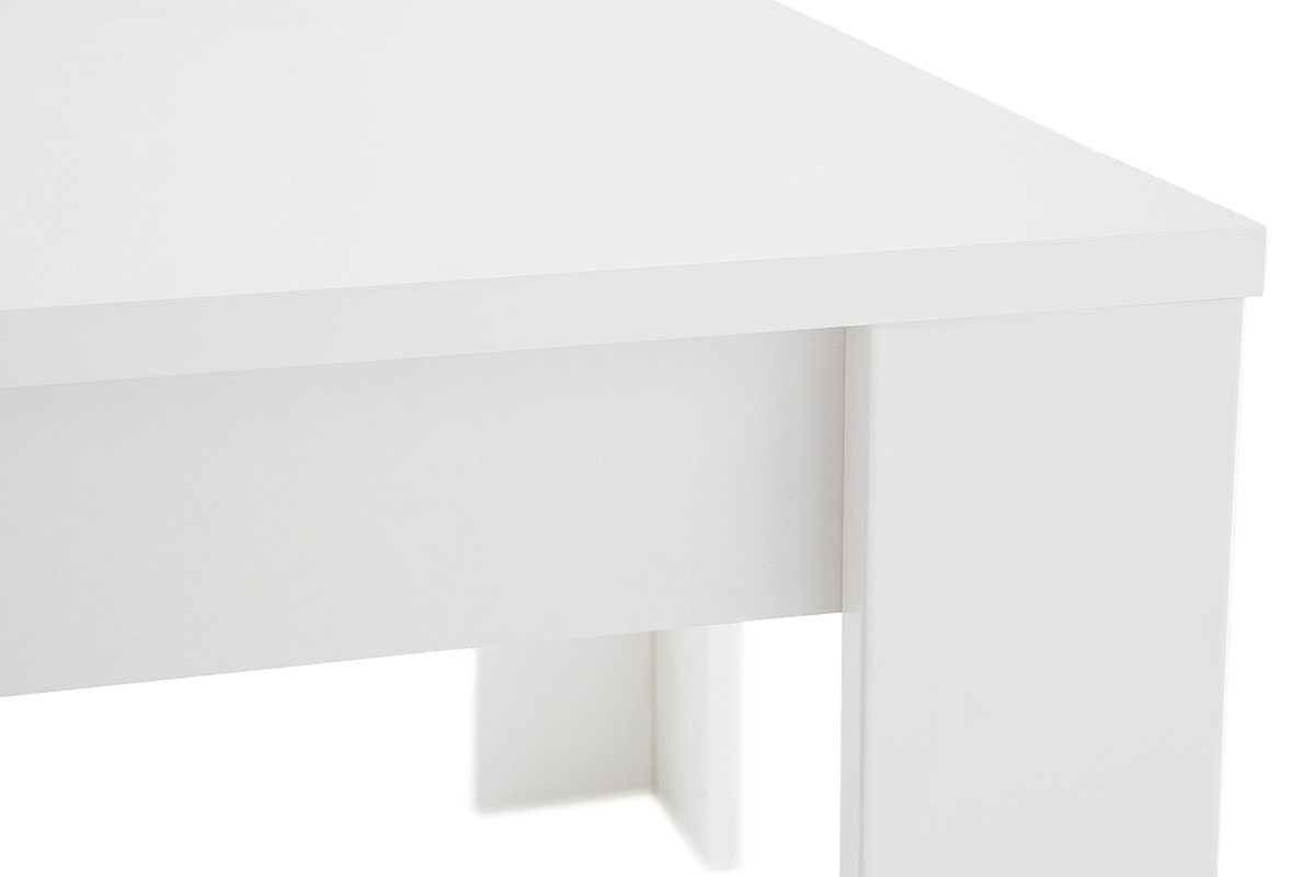 Mesa de centro moderna en madera blanca L122 cm LAND