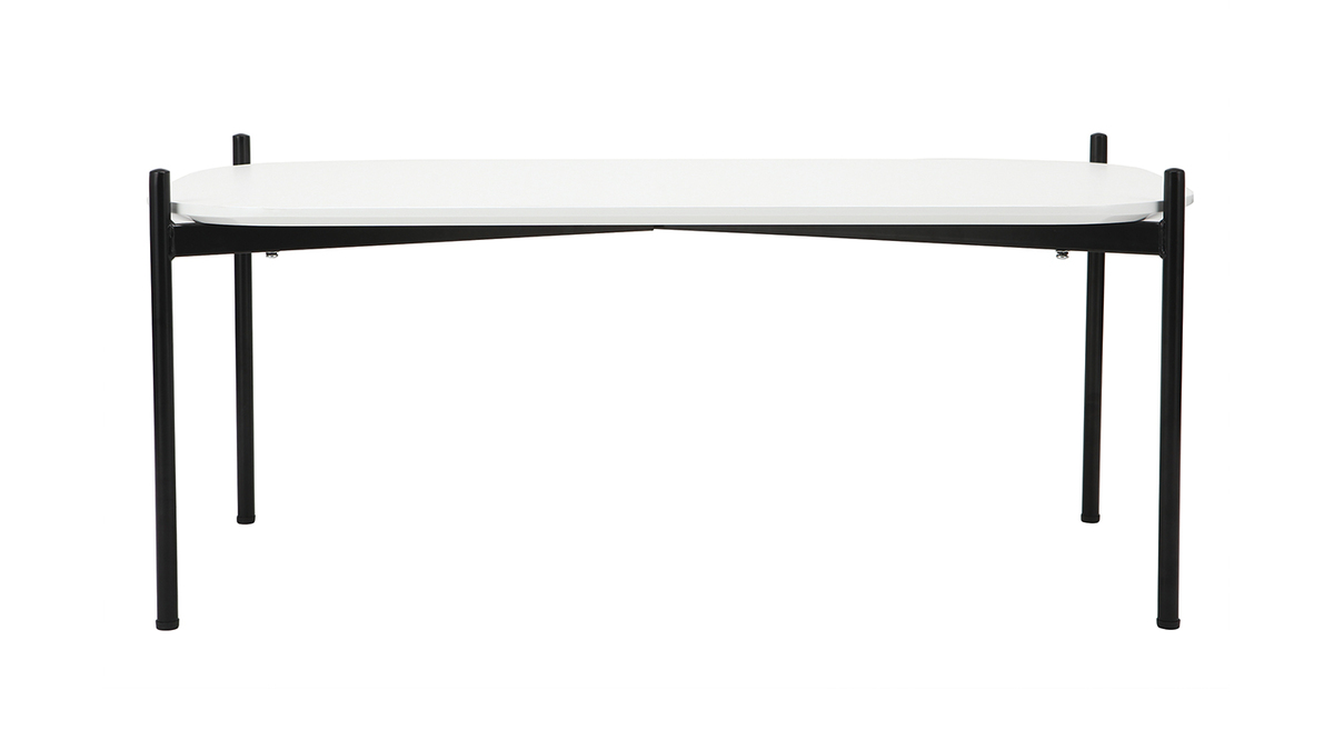 Mesa de centro moderna metal blanco 100x50cm SEGA