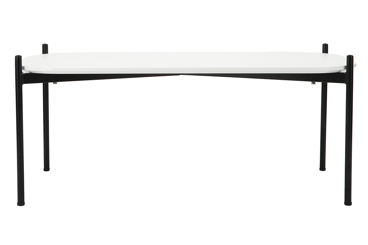 Mesa de centro moderna metal blanco 100x50cm SEGA