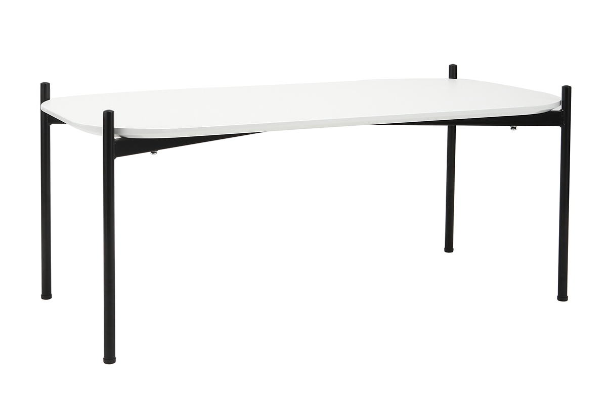 Mesa de centro moderna metal blanco 100x50cm SEGA