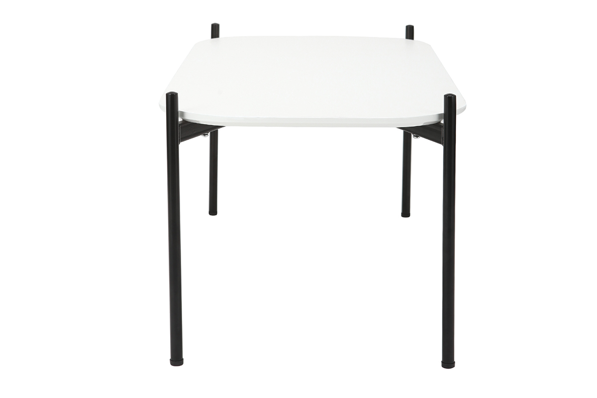 Mesa de centro moderna metal blanco 100x50cm SEGA