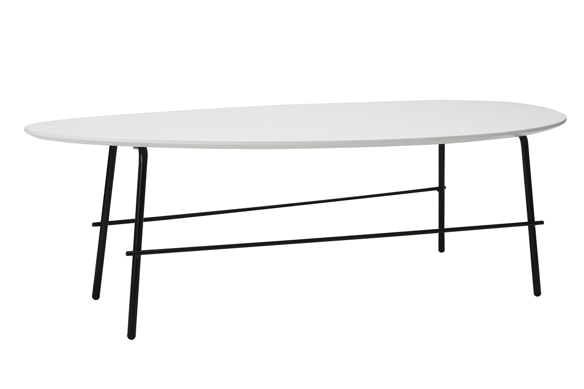 Mesa de centro moderna metal blanco 131 cm BLOOM