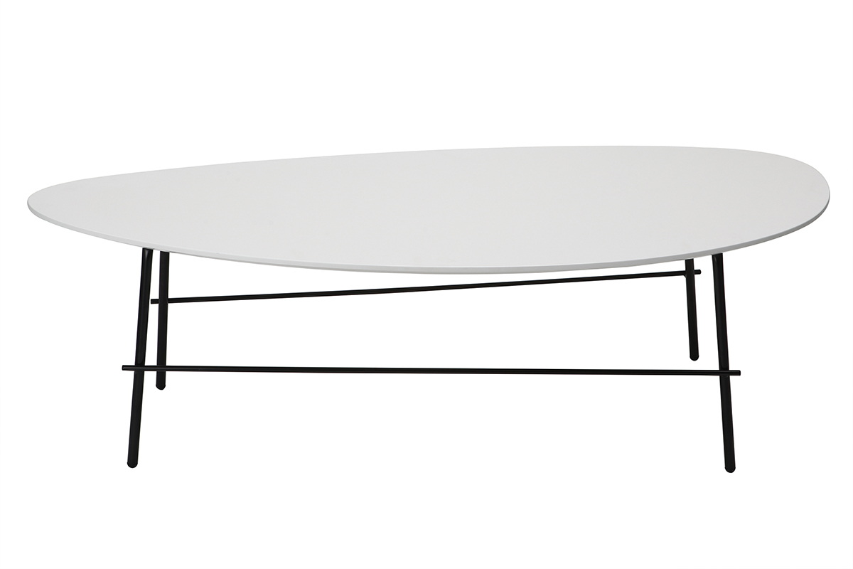Mesa de centro moderna metal blanco 131 cm BLOOM