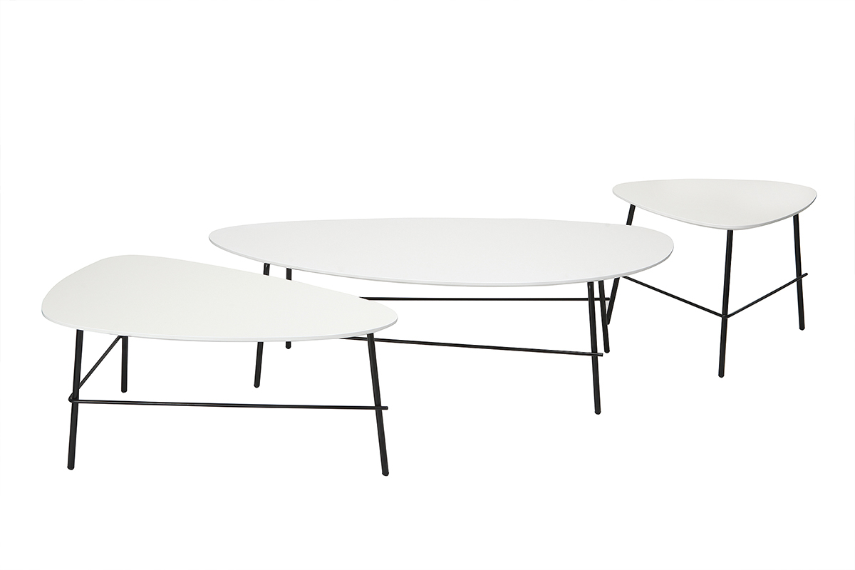 Mesa de centro moderna metal blanco 131 cm BLOOM
