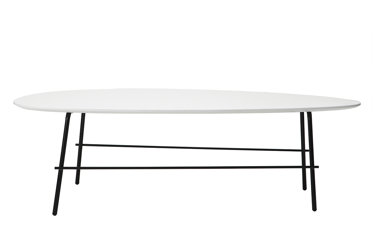 Mesa de centro moderna metal blanco 131 cm BLOOM
