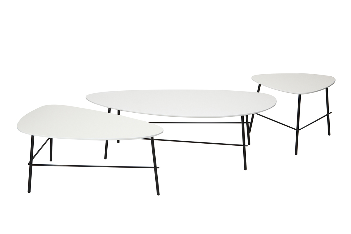 Mesa de centro moderna metal blanco 93 cm BLOOM