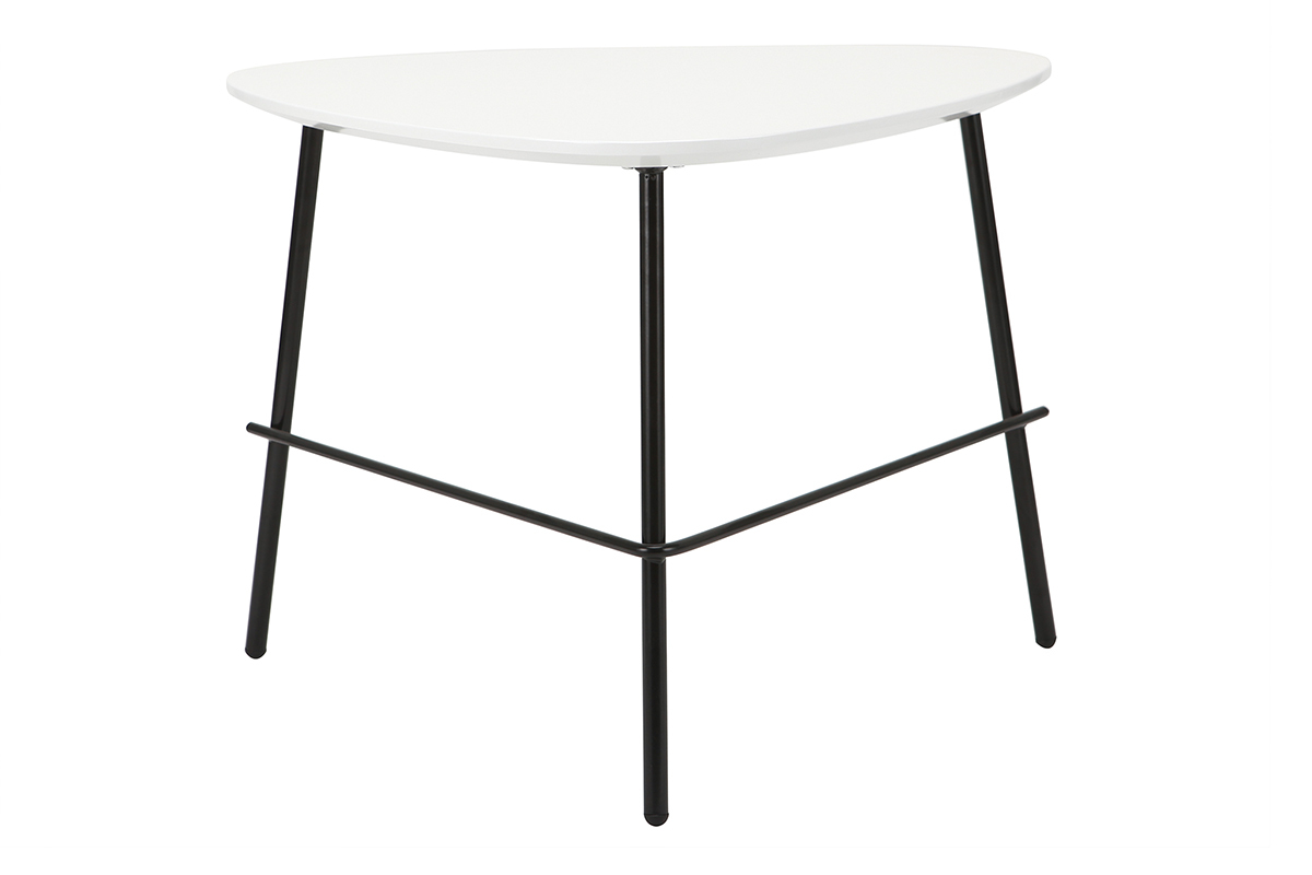 Mesa de centro moderna metal blanco L60 cm BLOOM