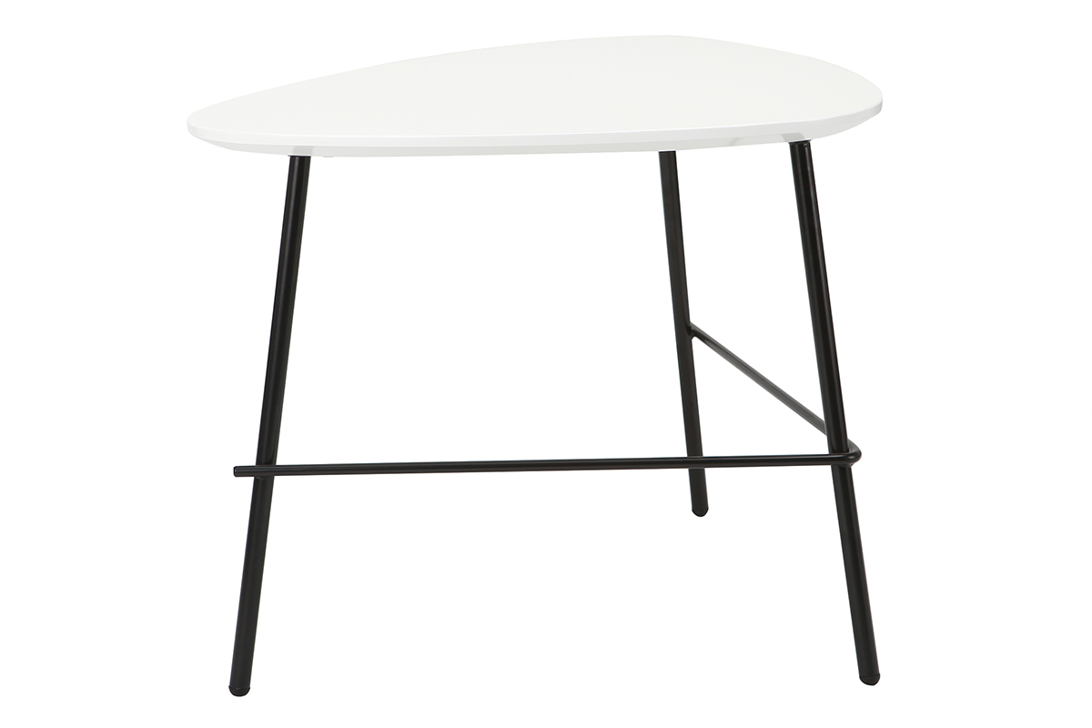 Mesa de centro moderna metal blanco L60 cm BLOOM