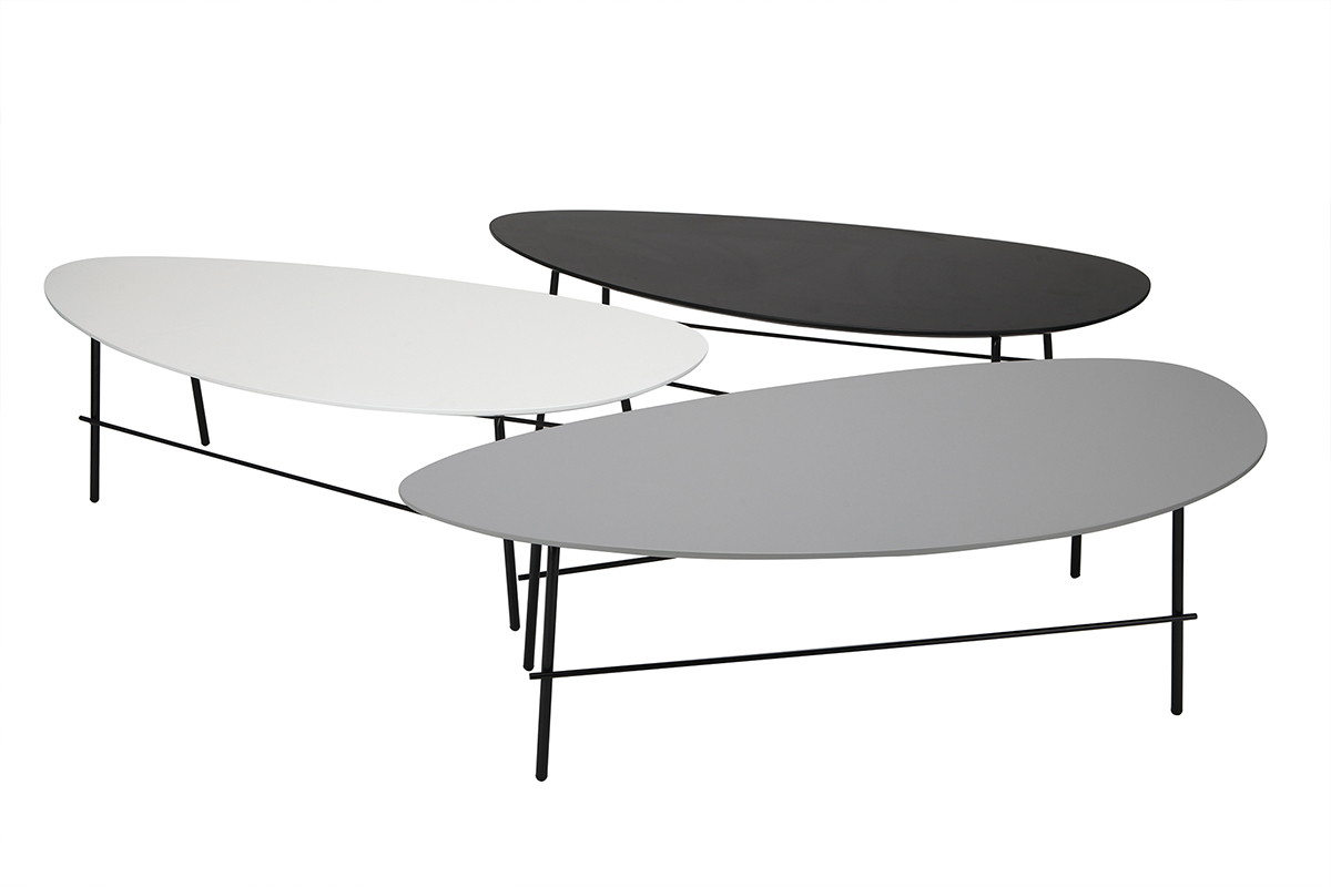 Mesa de centro moderna metal gris 131 cm BLOOM